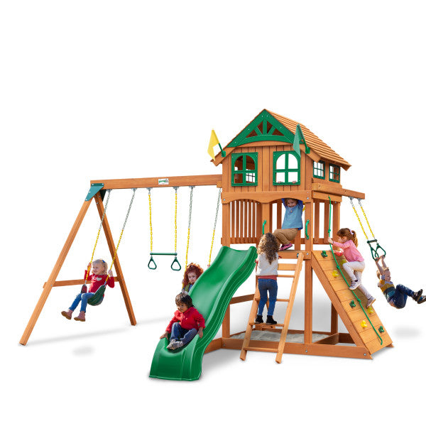 MazonvintagePlaysets Outing With Trapeze Bar Swing Set