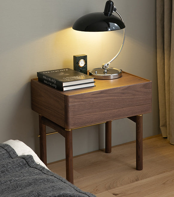 Mazonvintage-Art Deco Black Walnut Wood Night Table