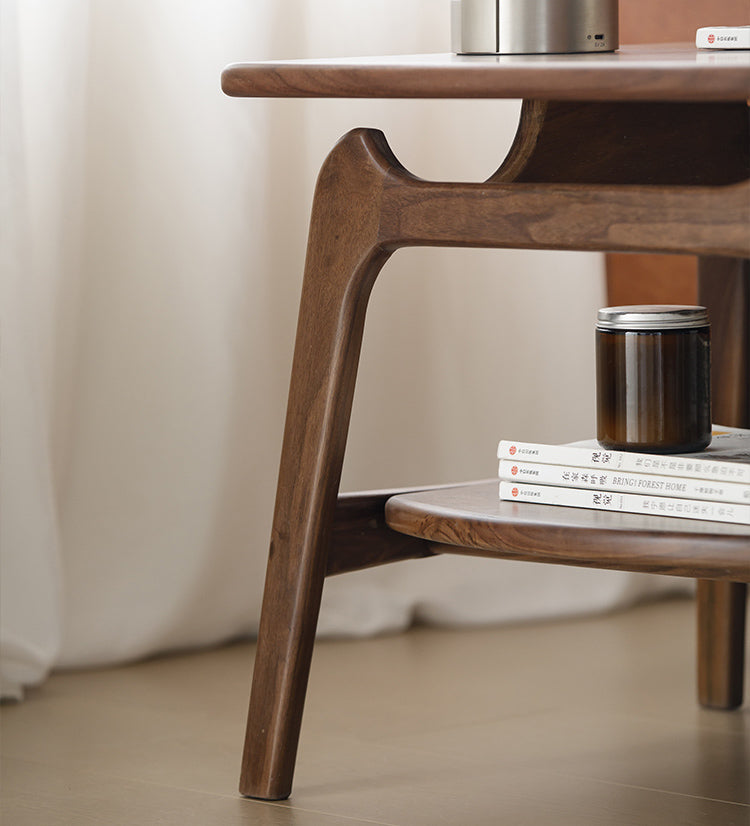 Mazonvintage-Danish Vintage Dual Walnut Wood End Table