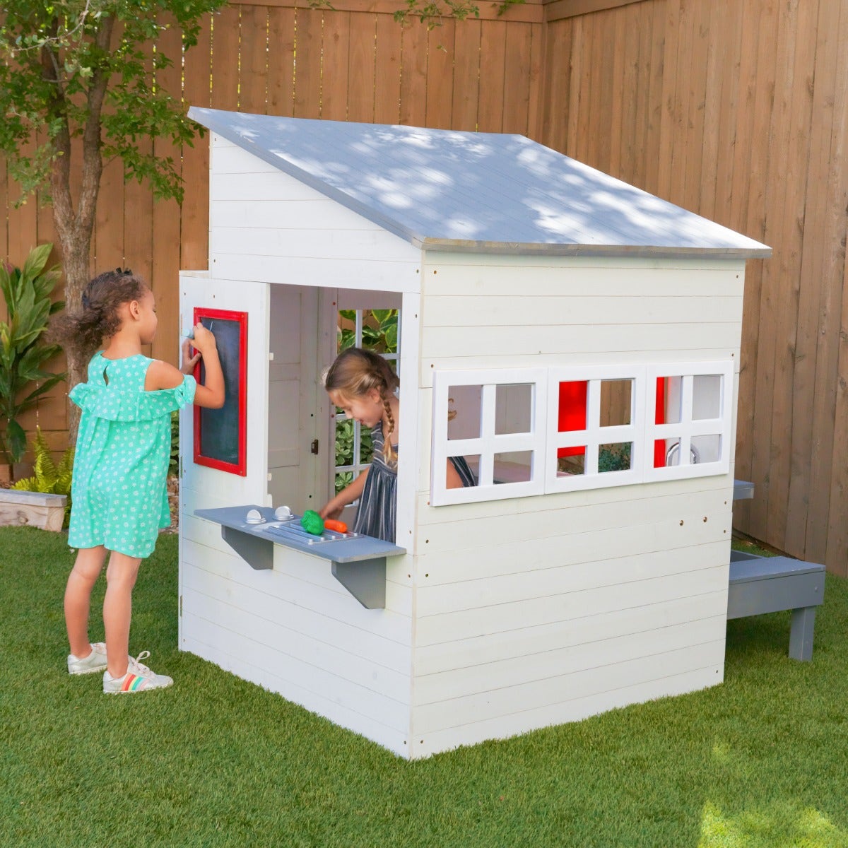 Modern Outdoor Playhouse - White