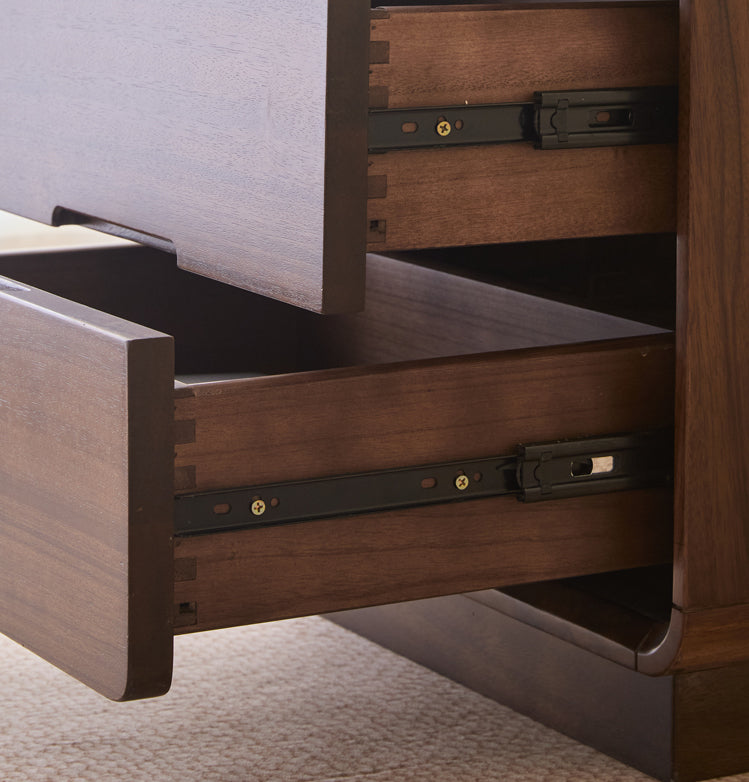 Mazonvintage-Bespoke 3 Drawers Black Walnut Wood Bedside Table