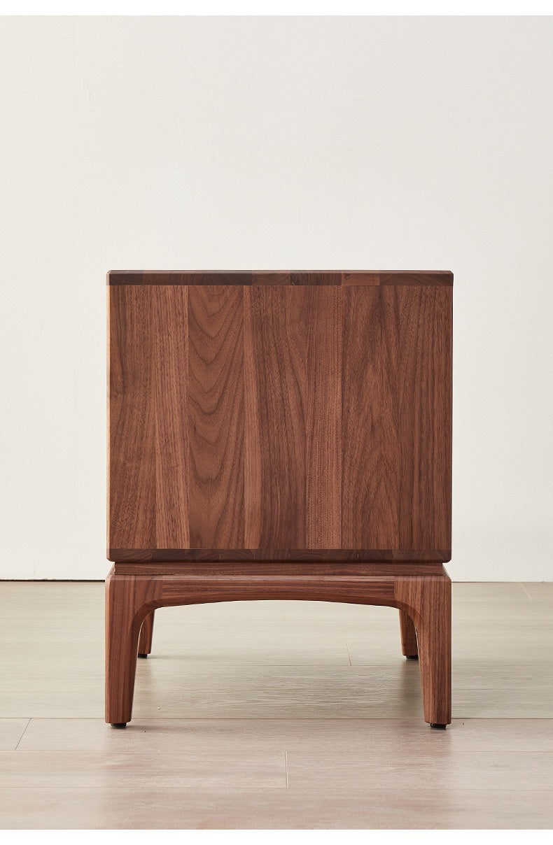 Mazonvintage-Charming Walnut Wood Nightstand with a Drawer