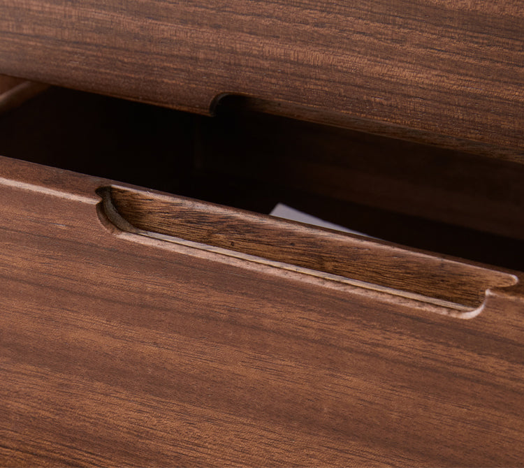 Mazonvintage-Bespoke 3 Drawers Black Walnut Wood Bedside Table