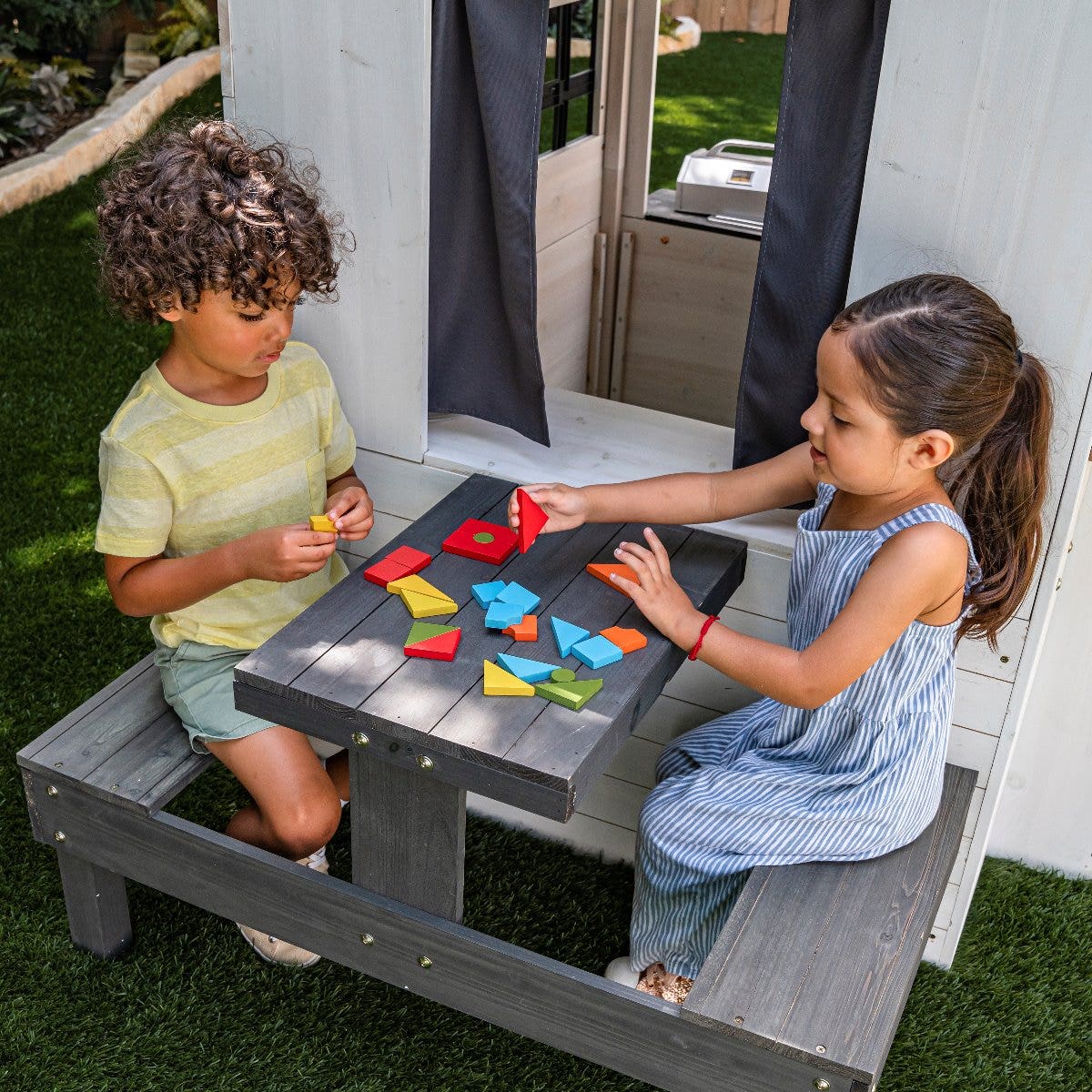 Modern Outdoor Playhouse - White & Raven