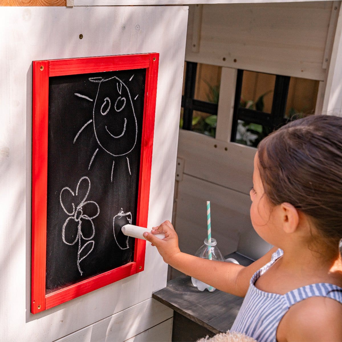 Modern Outdoor Playhouse - White & Raven