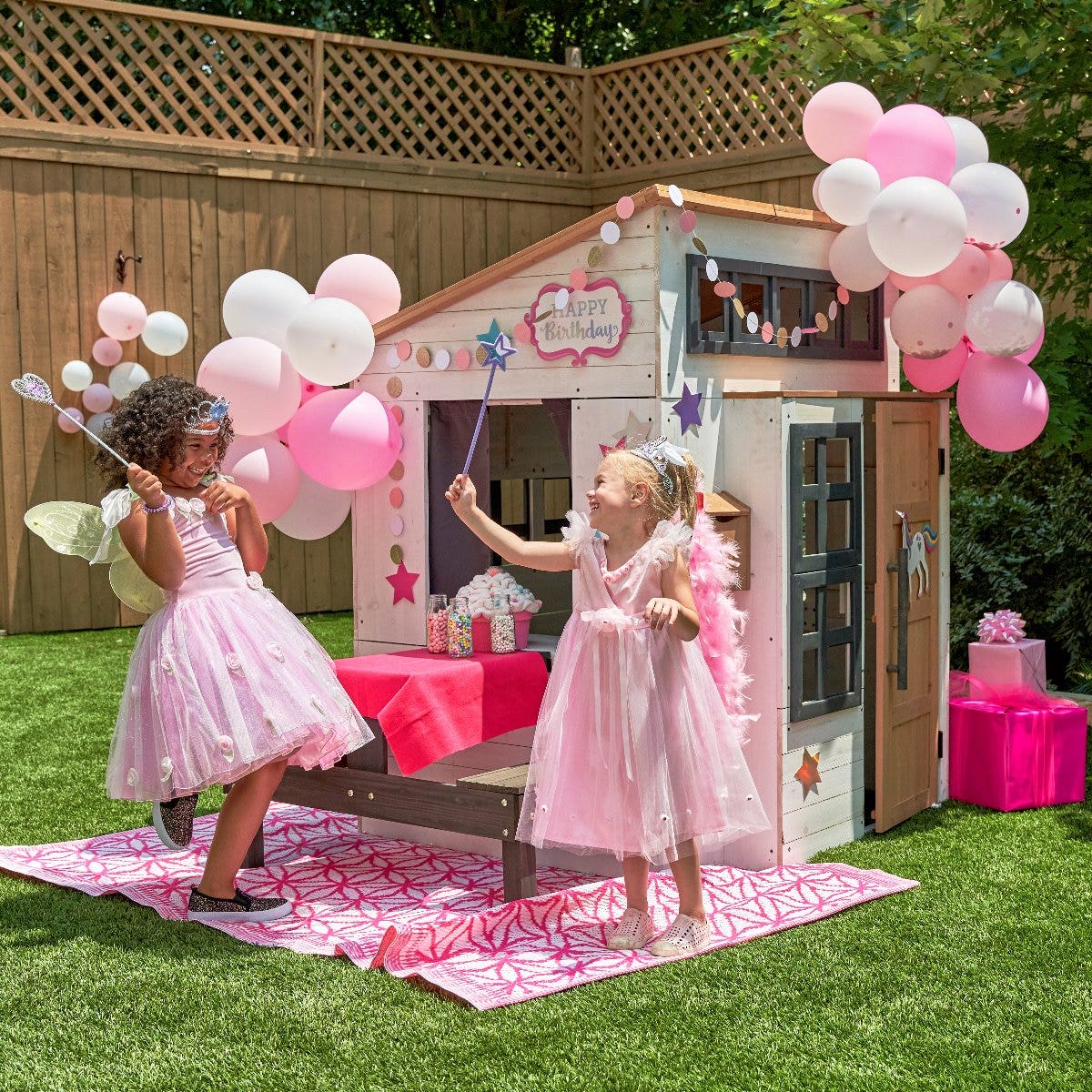 Modern Outdoor Playhouse - White & Raven