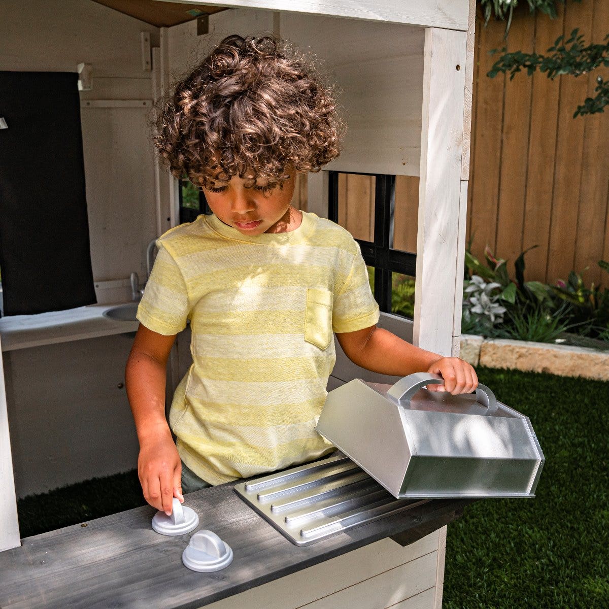 Modern Outdoor Playhouse - White & Raven
