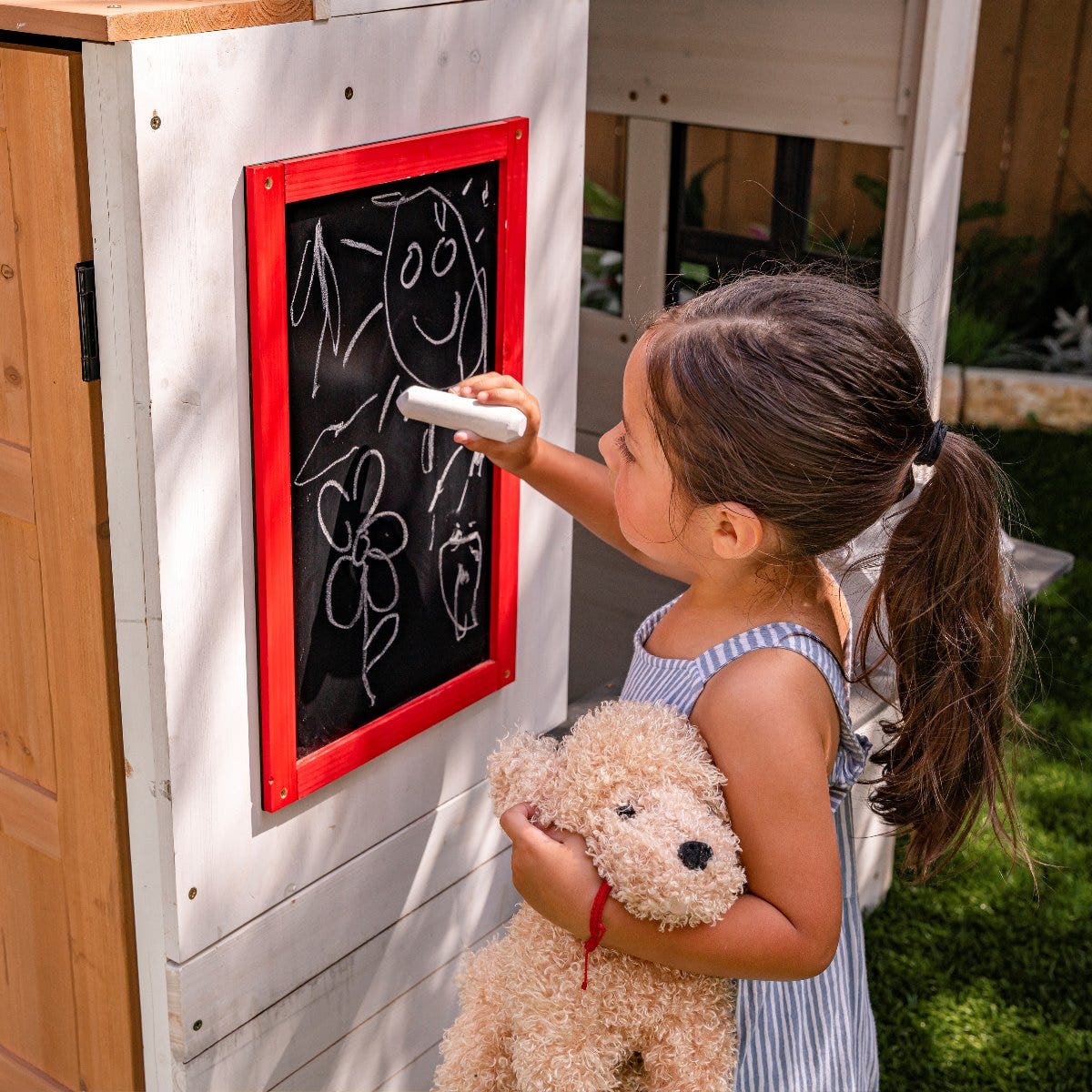 Modern Outdoor Playhouse - White & Raven