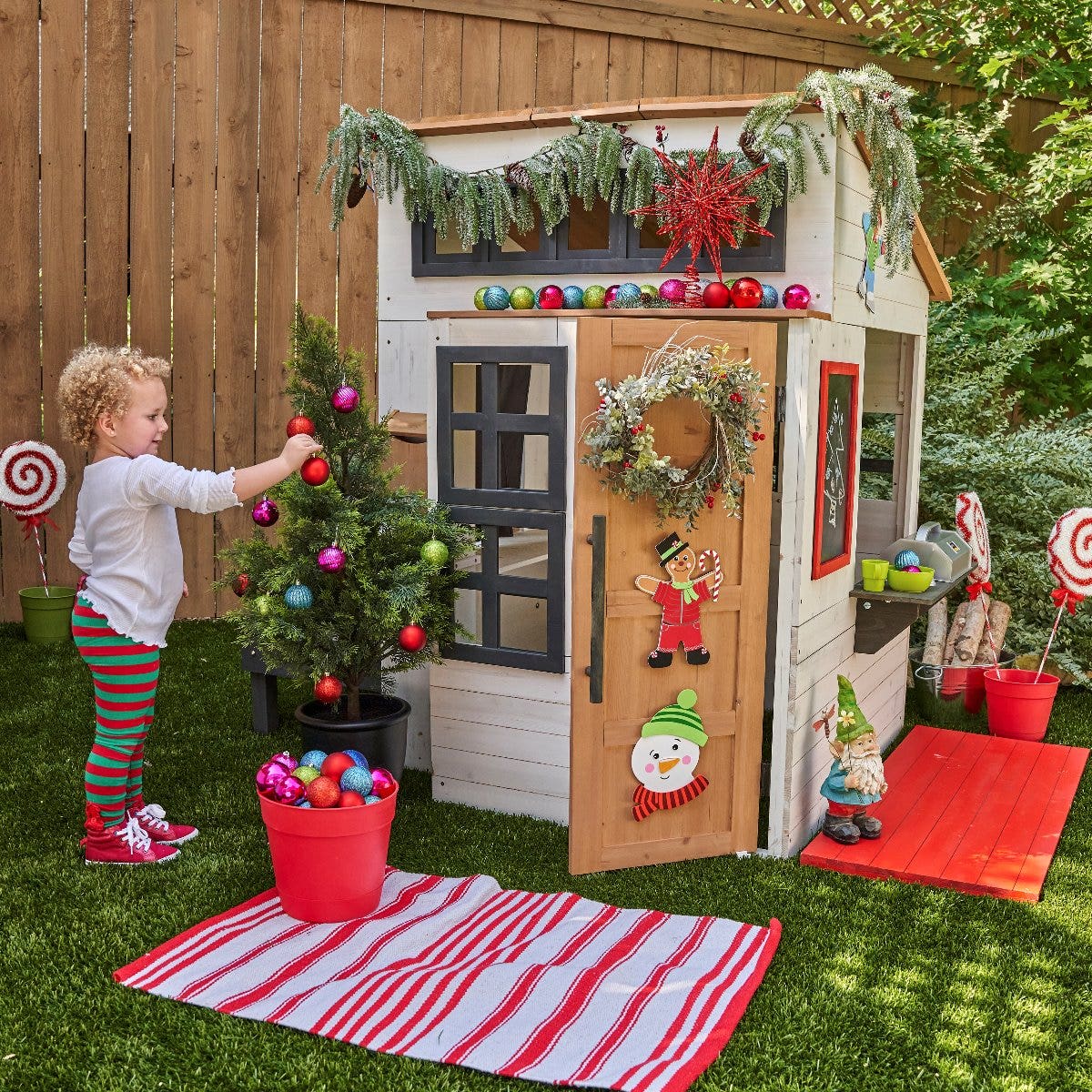 Modern Outdoor Playhouse - White & Raven