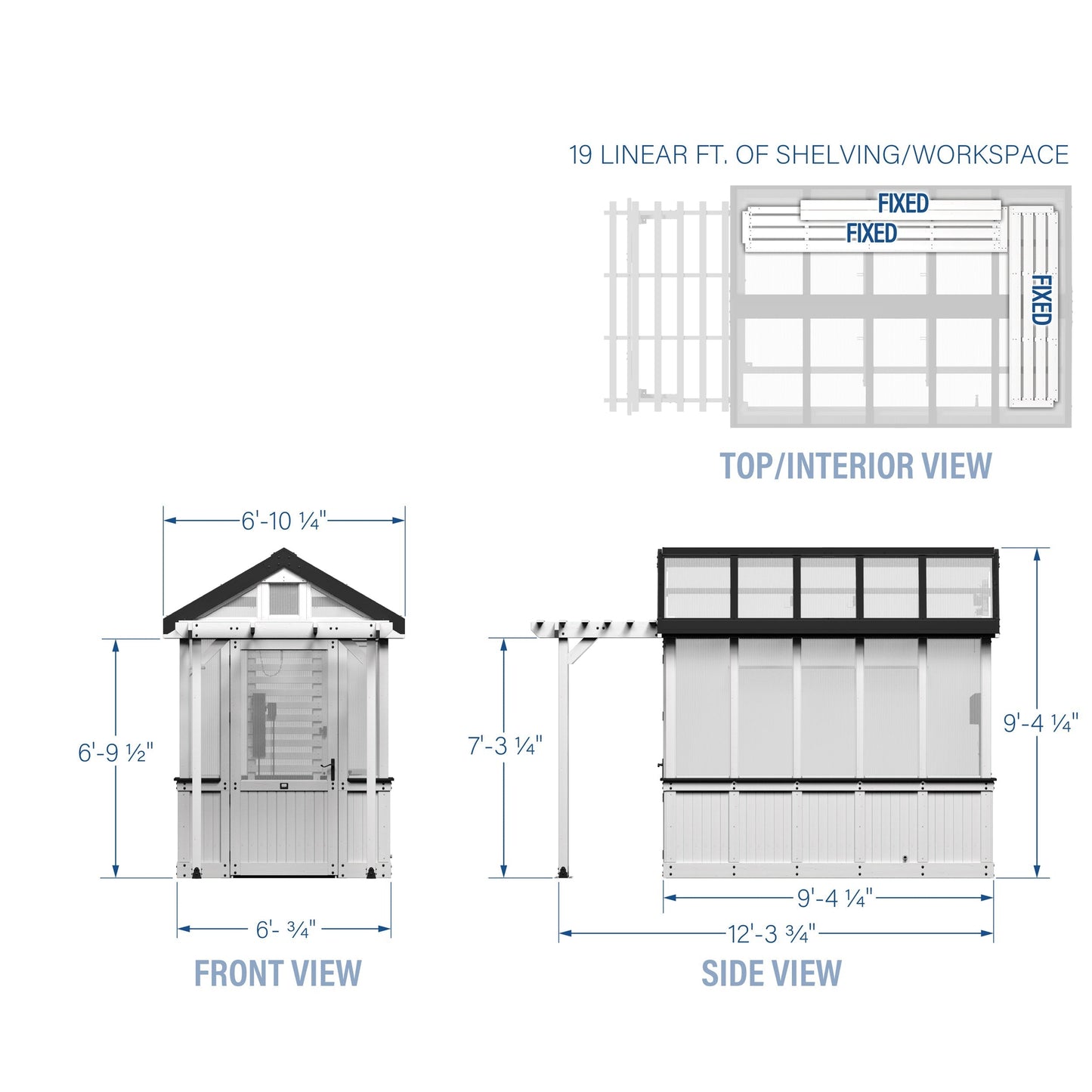 9x6 White Bellerose Greenhouse