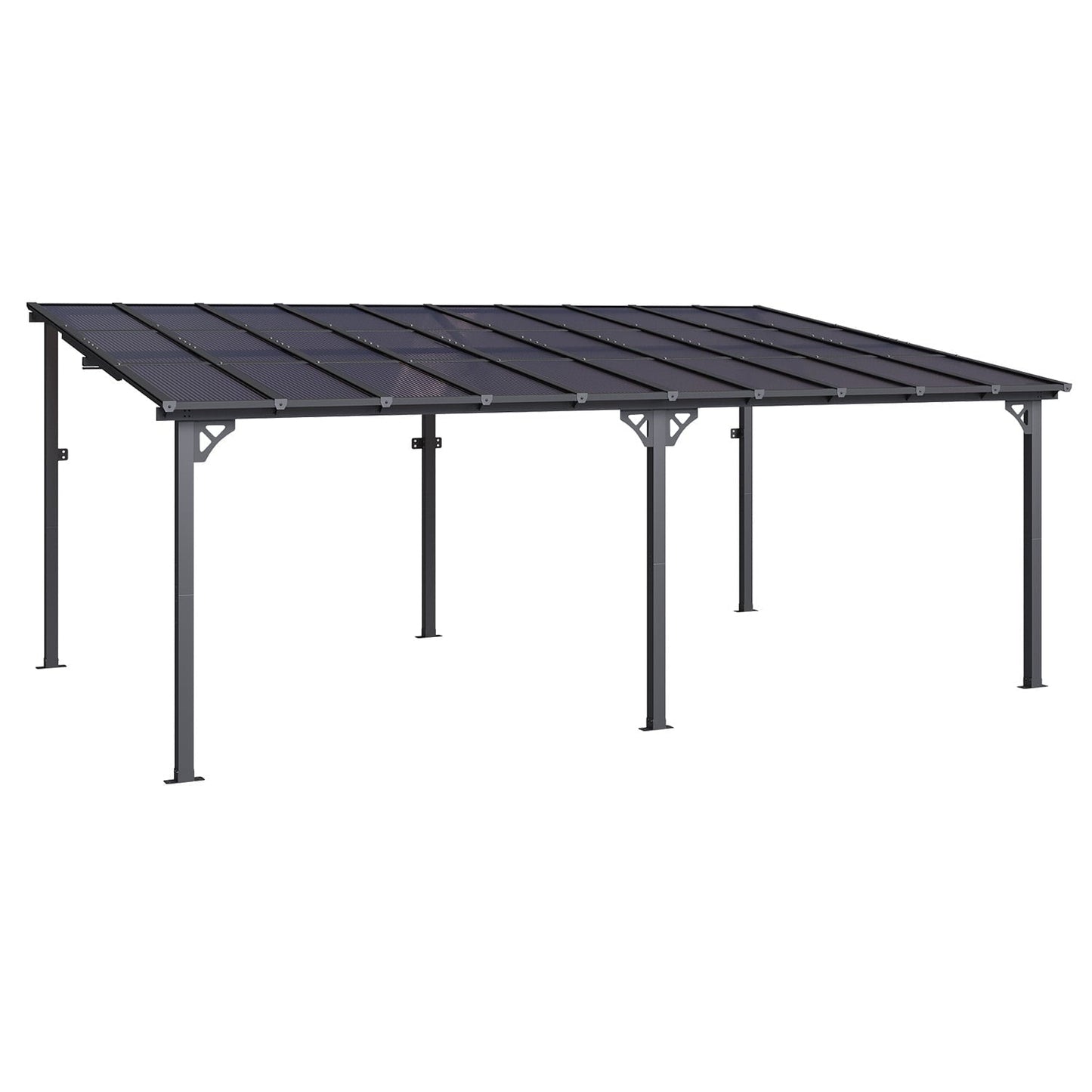 Mazonvintage 12'x20' Gazebo for Patio, Gazebo Pergola with Sloped Roof, Large Wall-Mounted Heavy Duty Awnings, for Patio, Deck and Mazonvintage