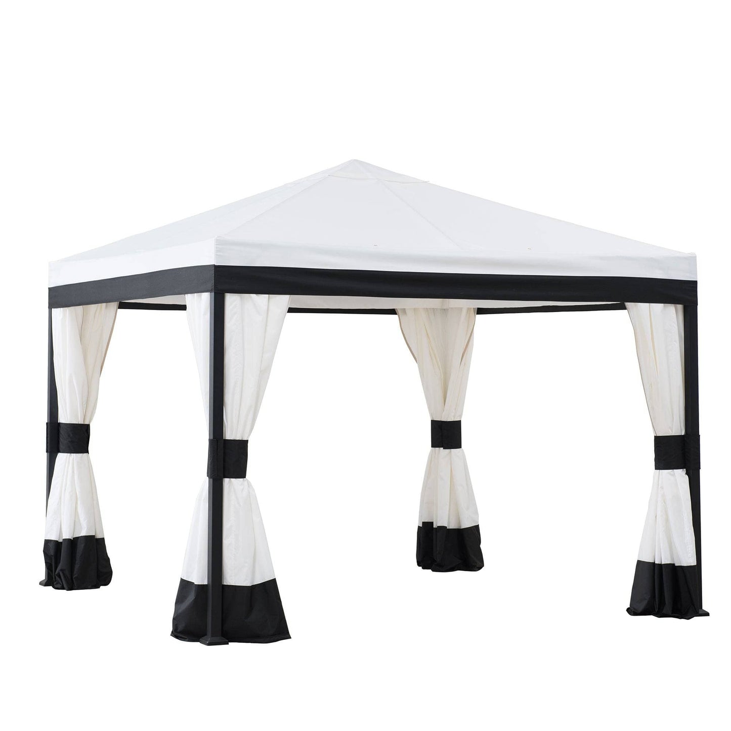 Mazonvintage 10x10 White Gazebo with Curtain and Netting