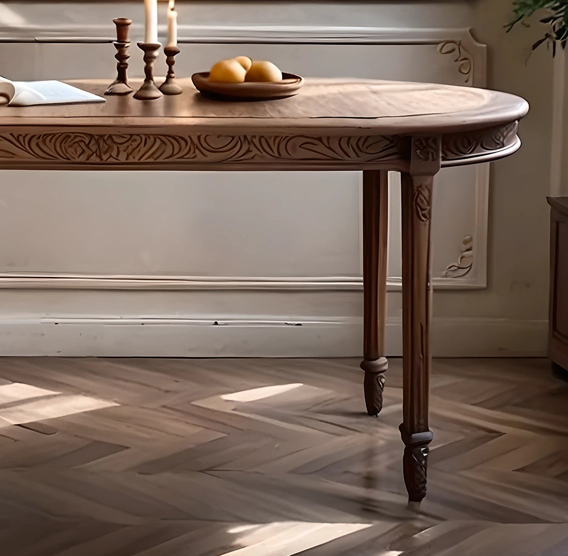 Luxury Hand-Carved Wooden Coffee Table, Traditional Artisan Home Decor