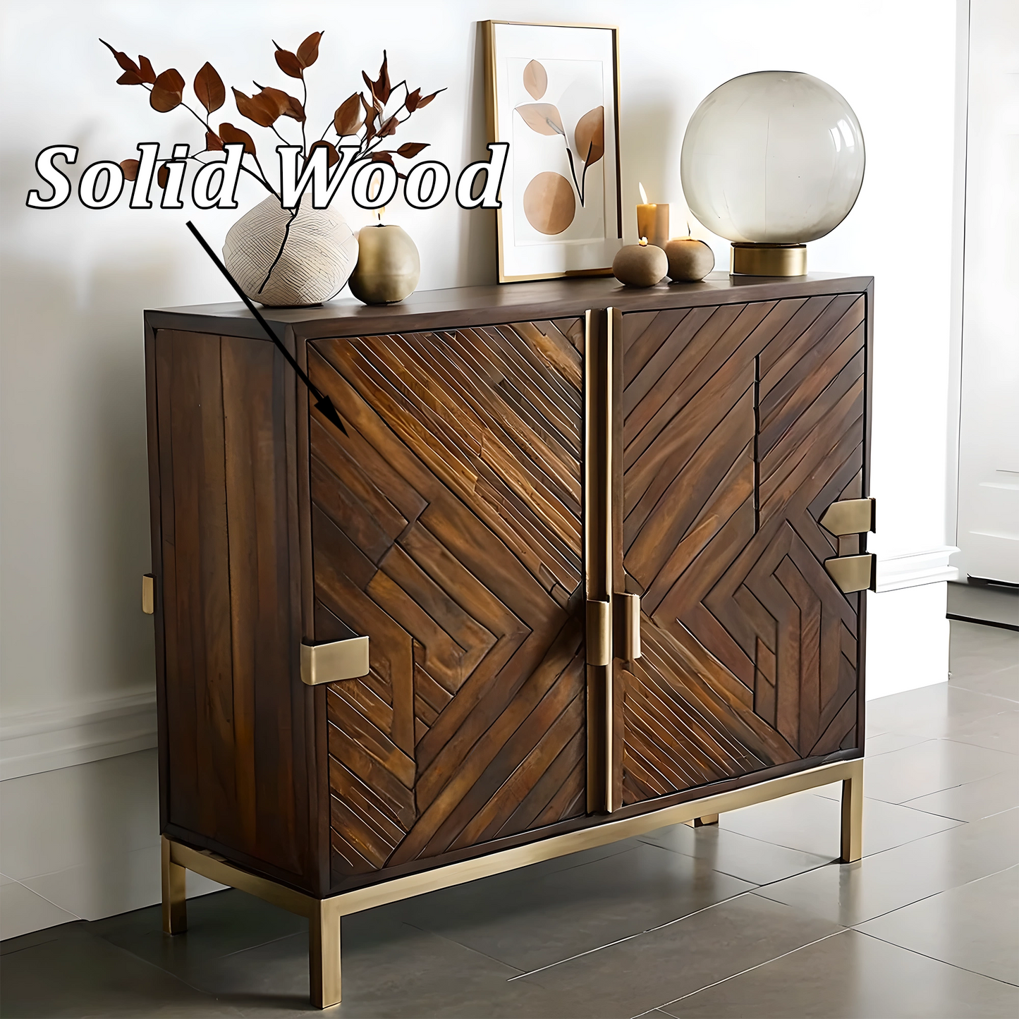 Premium Wooden Wine Display Cabinet with Compartments for Bottles and Glasses