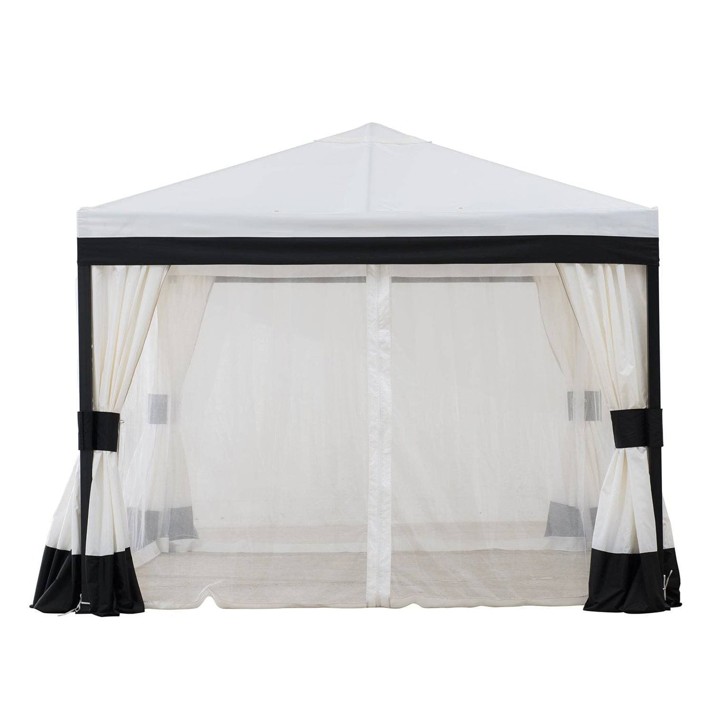 Mazonvintage 10x10 White Gazebo with Curtain and Netting