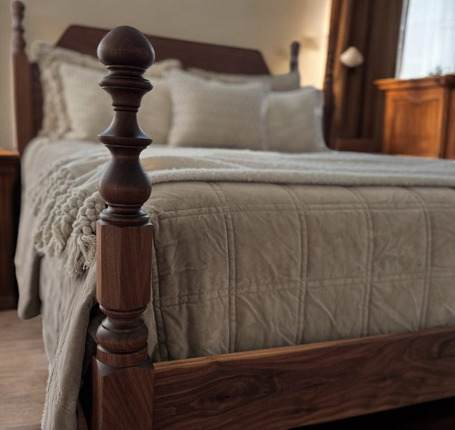 Aideen Walnut Wood Bed