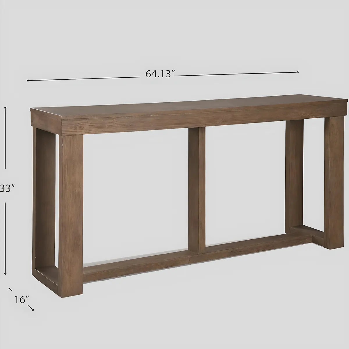 64 Inch Natural Wood Console Table – Minimalist Modern Design