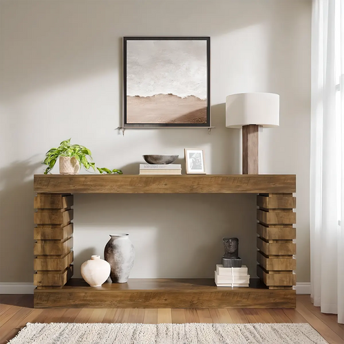 70.9 inch thick leg console table – MFD wood, modern style
