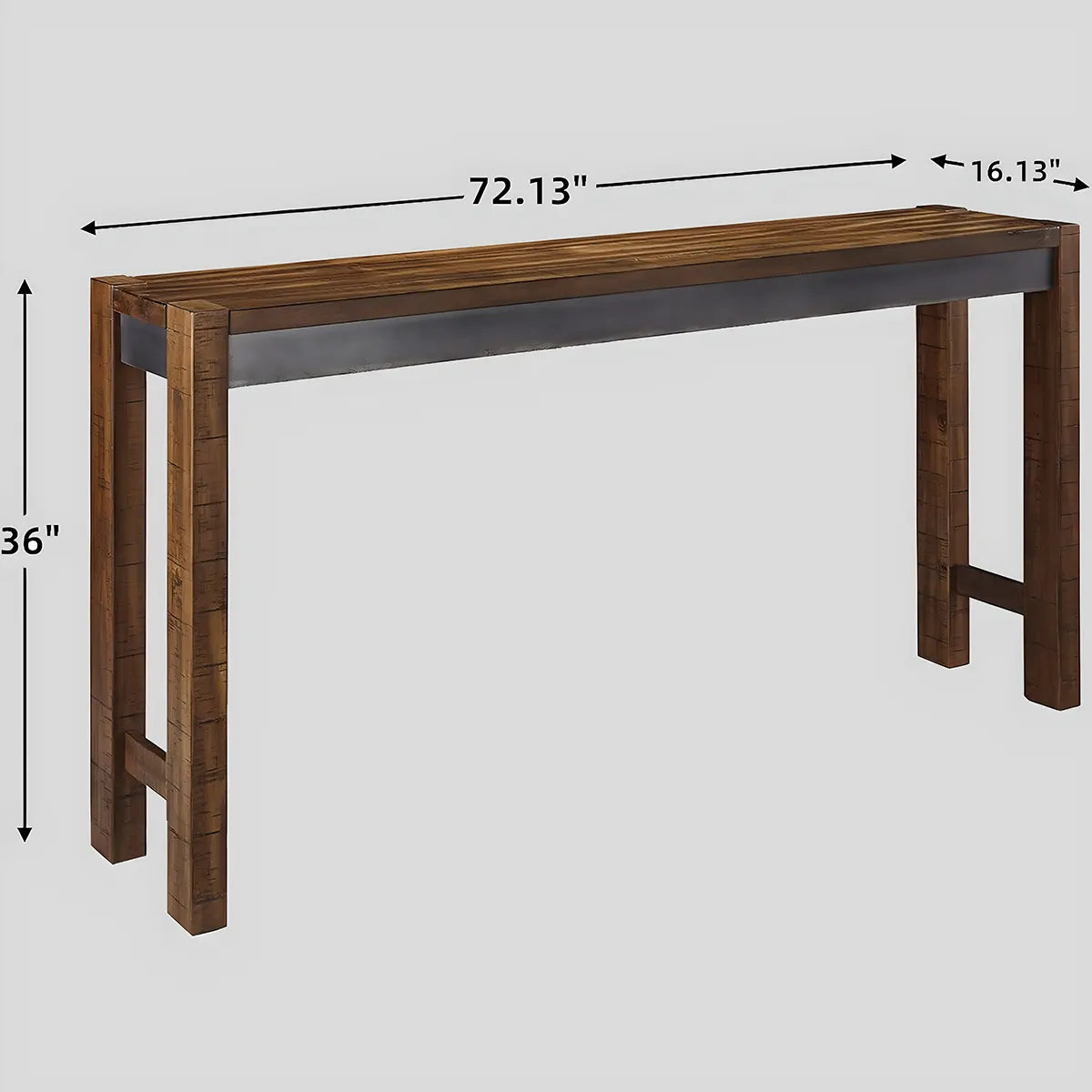 72 Inch Reclaimed Wood Console Table – Industrial Modern Style