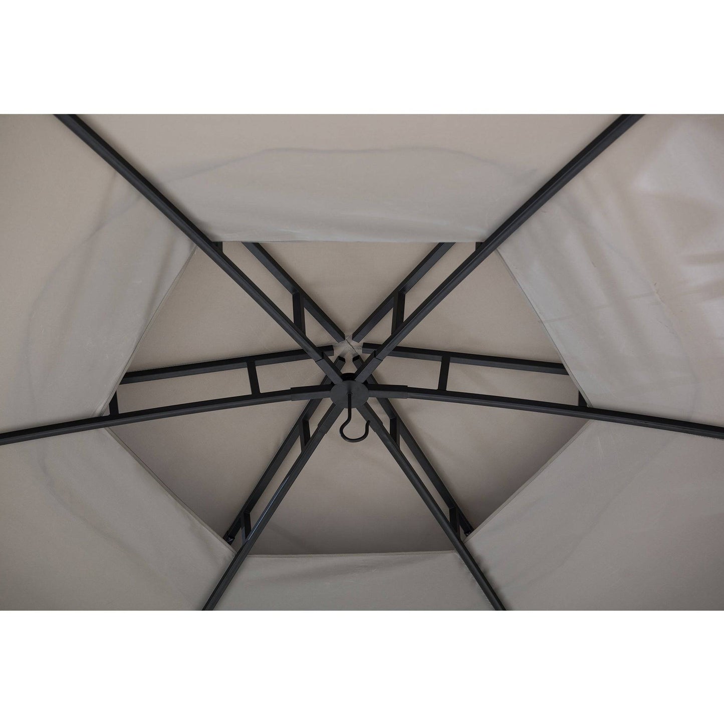 Mazonvintage 15x15 Hexagon Soft Top Gazebo with Netting and Bar Shelf