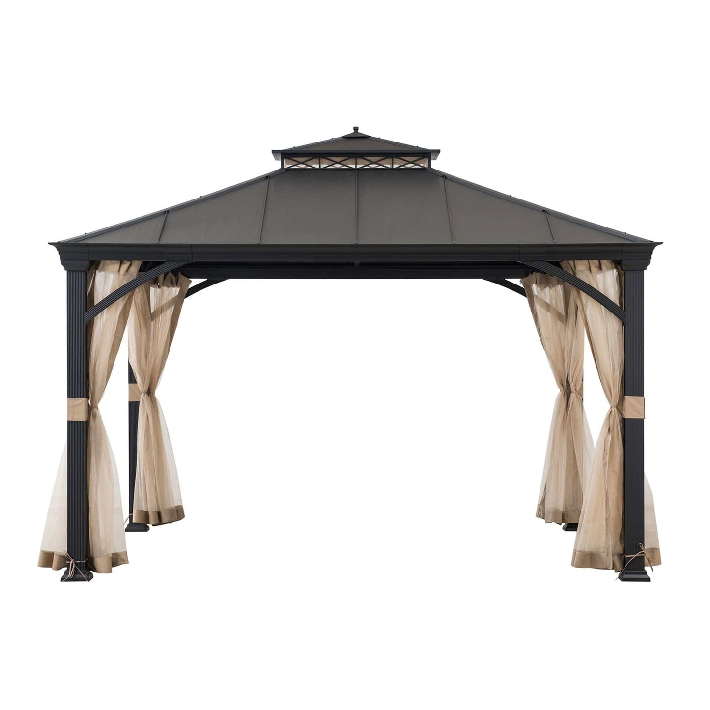 Mazonvintage 11x13 Metal Gazebo with Aluminum Frame and Privacy Netting