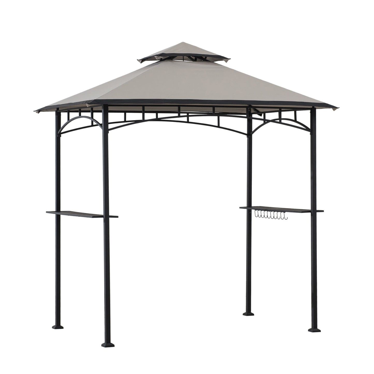 Mazonvintage 5x8 BBQ Grill Gazebo with Bar Shelves and Hooks