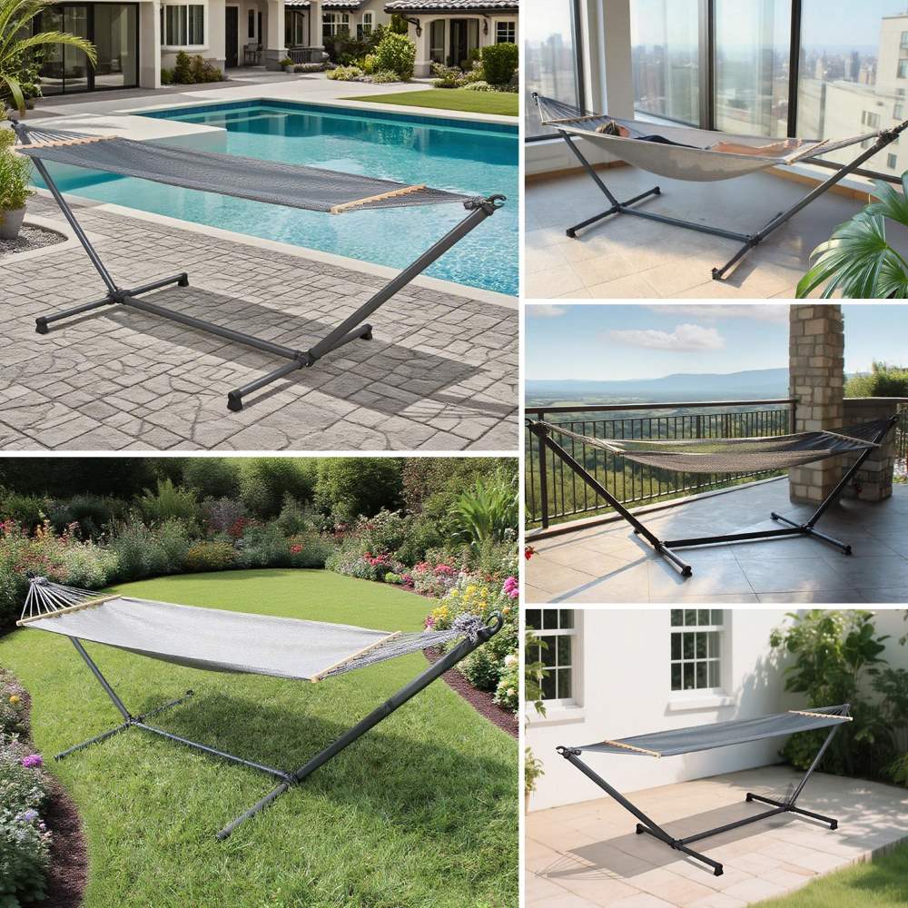 MazonvintageLuxury Portable Hammock with Stand–Made in Italy, Ultra-Light and Tool-Free Setup
