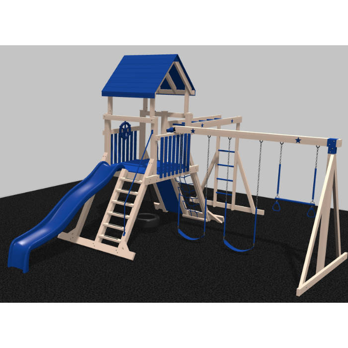 Comet Vinyl Swing Set with Monkey Bars