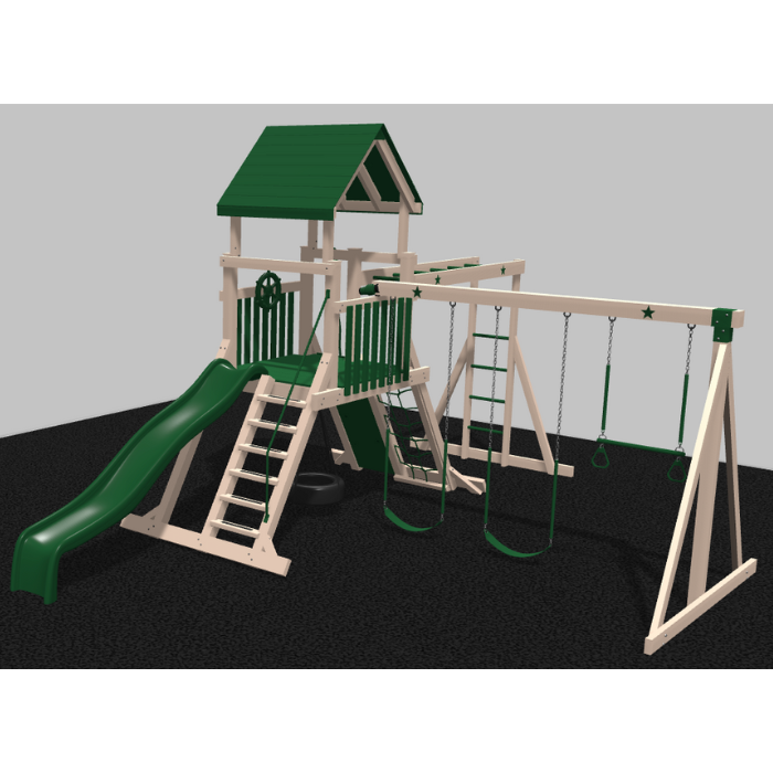 Comet Vinyl Swing Set with Monkey Bars