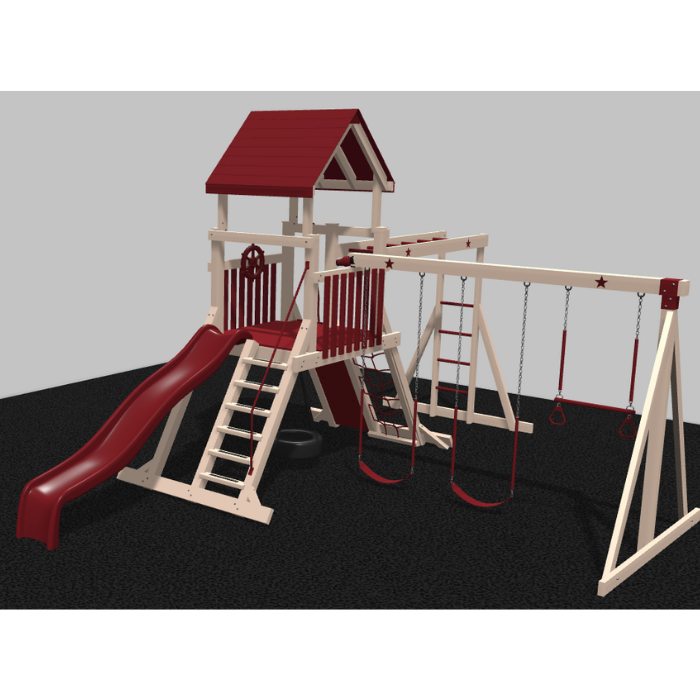 Comet Vinyl Swing Set with Monkey Bars
