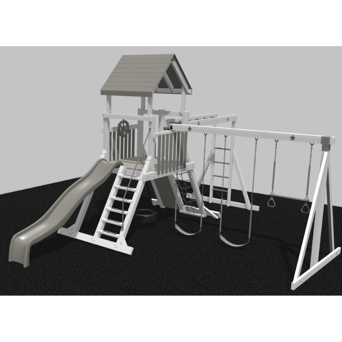 Comet Vinyl Swing Set with Monkey Bars