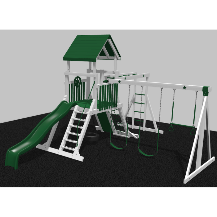 Comet Vinyl Swing Set with Monkey Bars
