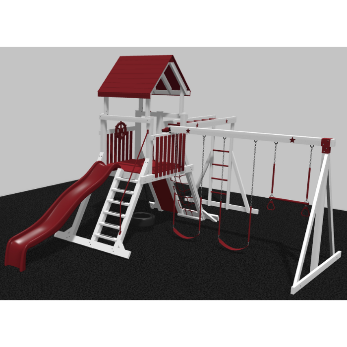 Comet Vinyl Swing Set with Monkey Bars