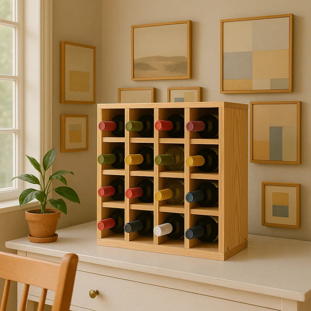 Countertop Wine Rack Maximizes Compact Storage