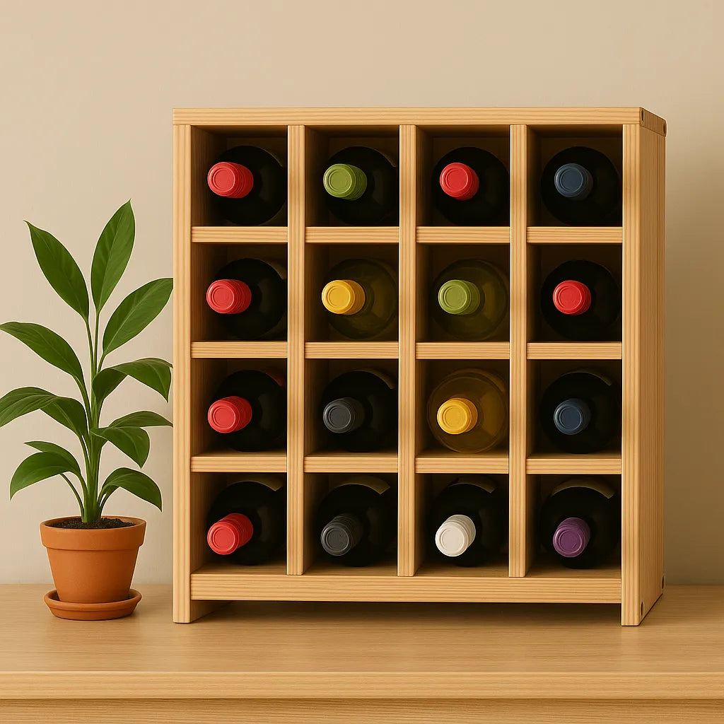 Countertop Wine Rack Maximizes Compact Storage
