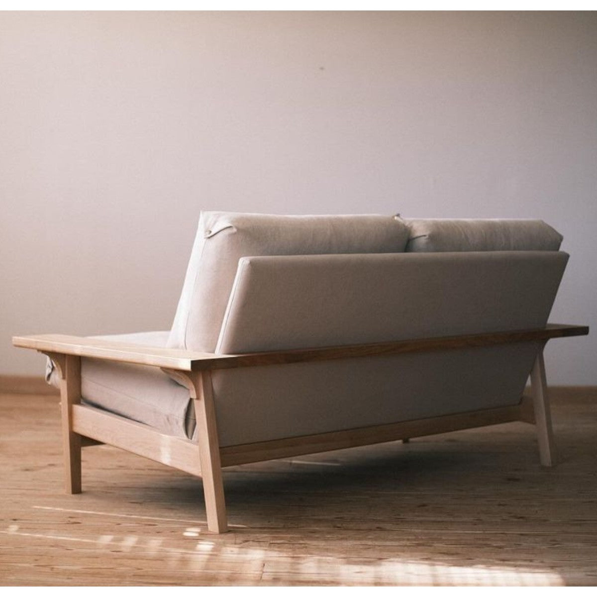 Darrin 3 Seater Oak Wood & Fabric Sofa