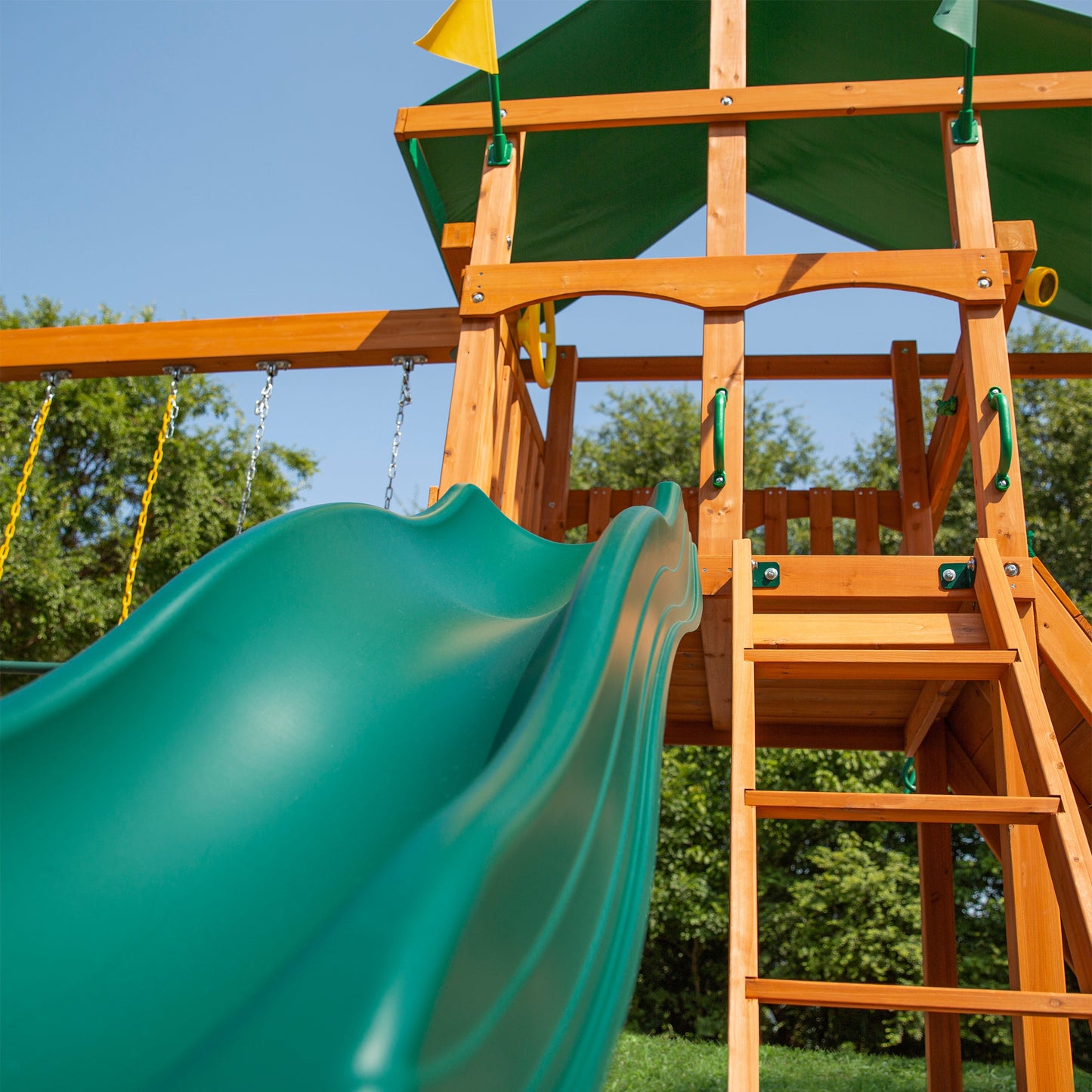 MazonvintagePlaysets Outing With Tube Slide Swing Set