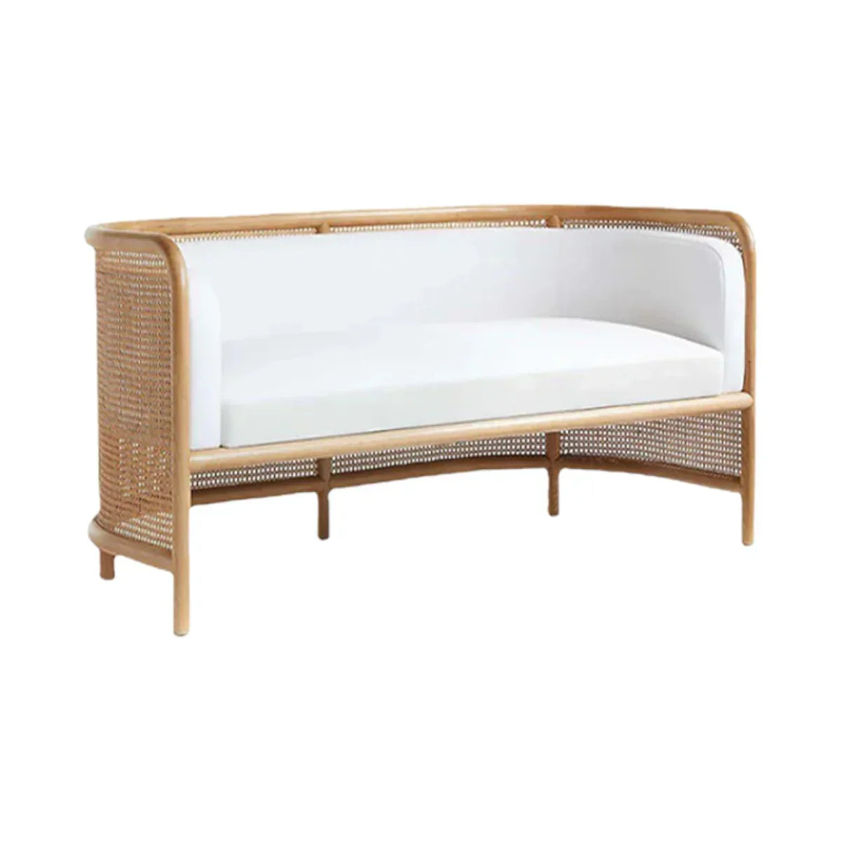 Galvan Ash Wood & Rattan 3 Seater Sofa