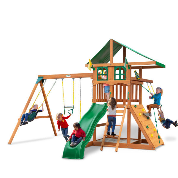 MazonvintagePlaysets Outing With Trapeze Bar Swing Set