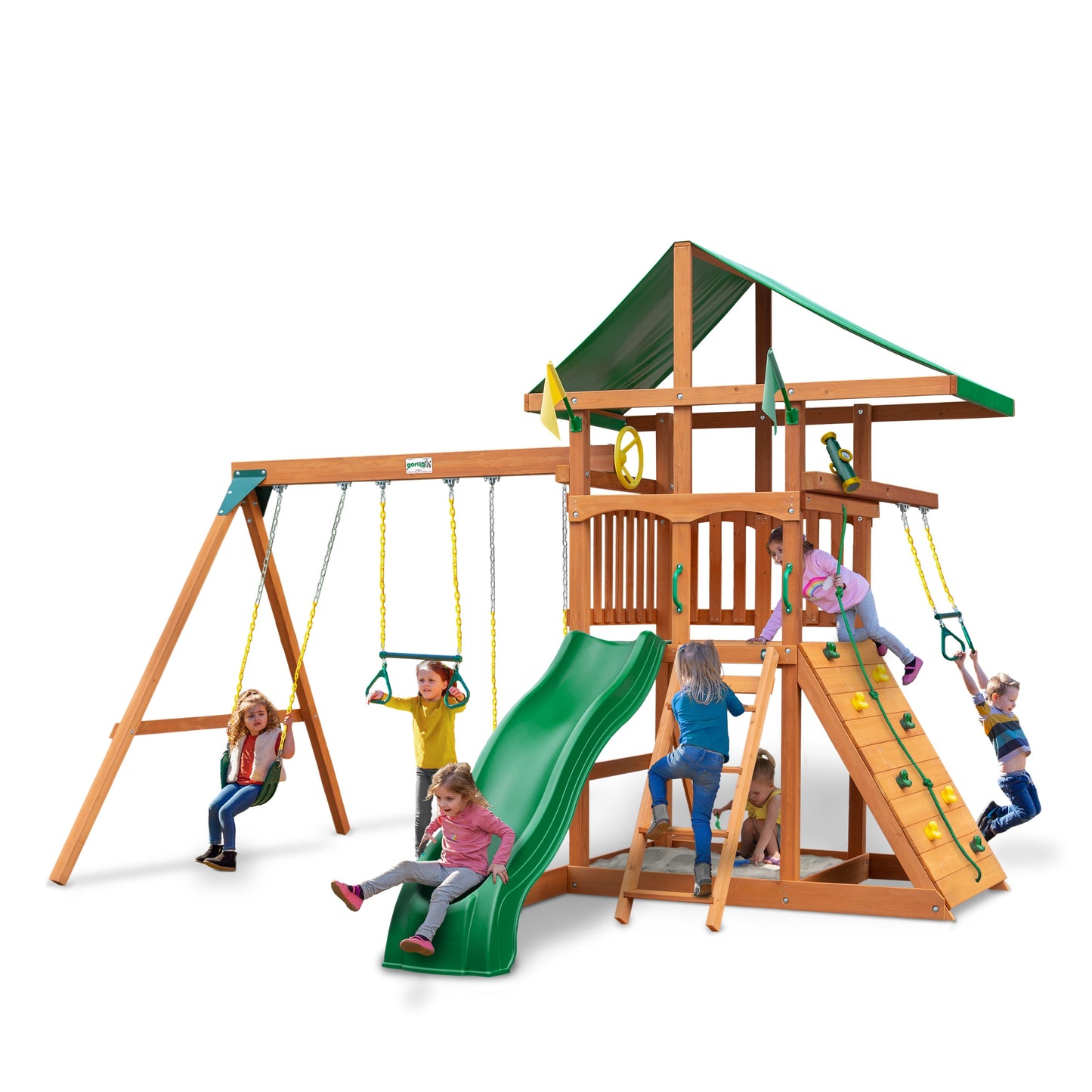MazonvintagePlaysets Outing With Trapeze Bar Swing Set