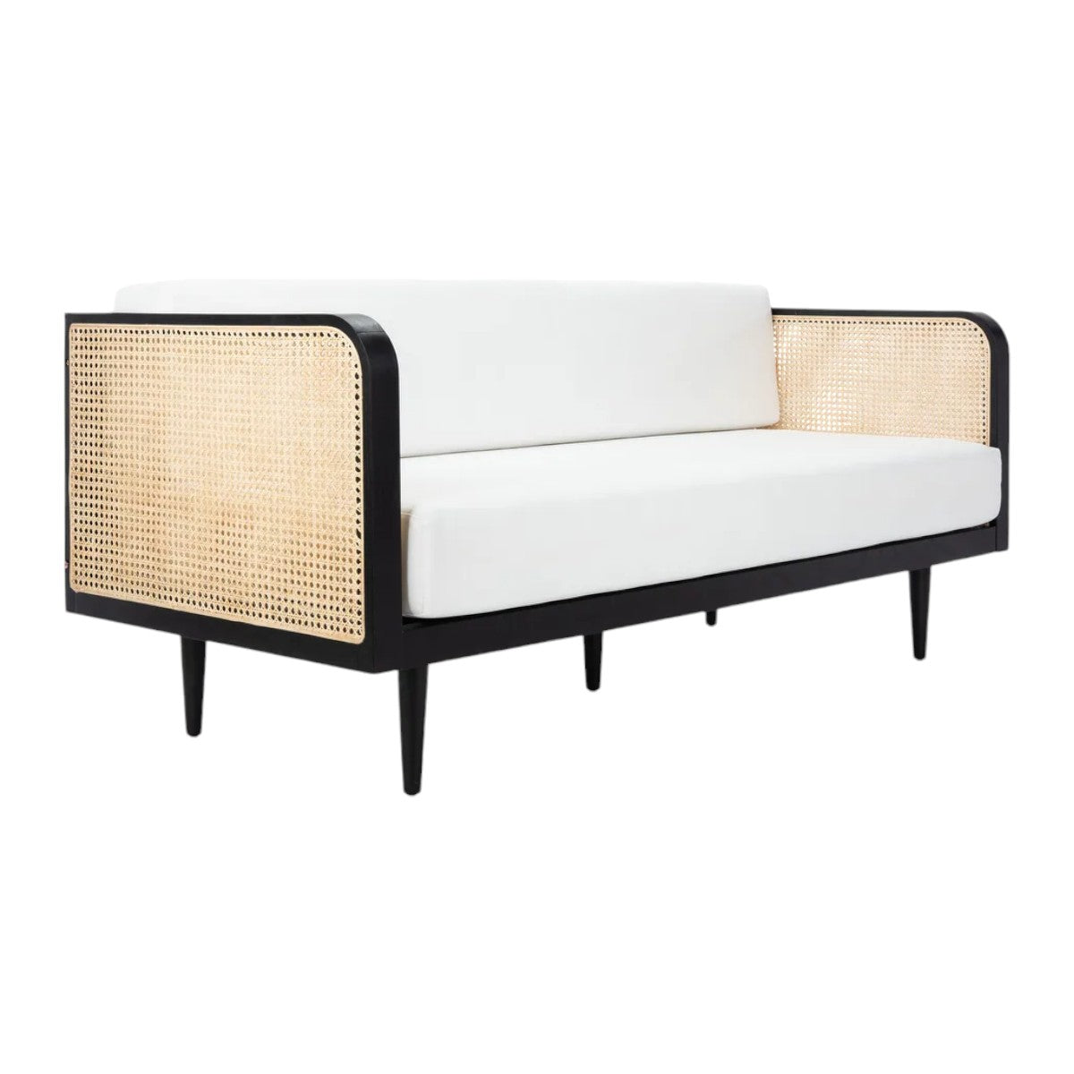 Lia Teak Wood & Rattan 3 Seater Sofa