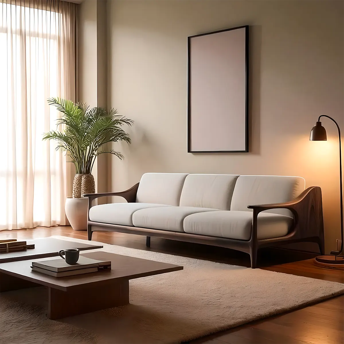 High-class Ash Wood Sofa - Modern Design, Durable and Beautiful