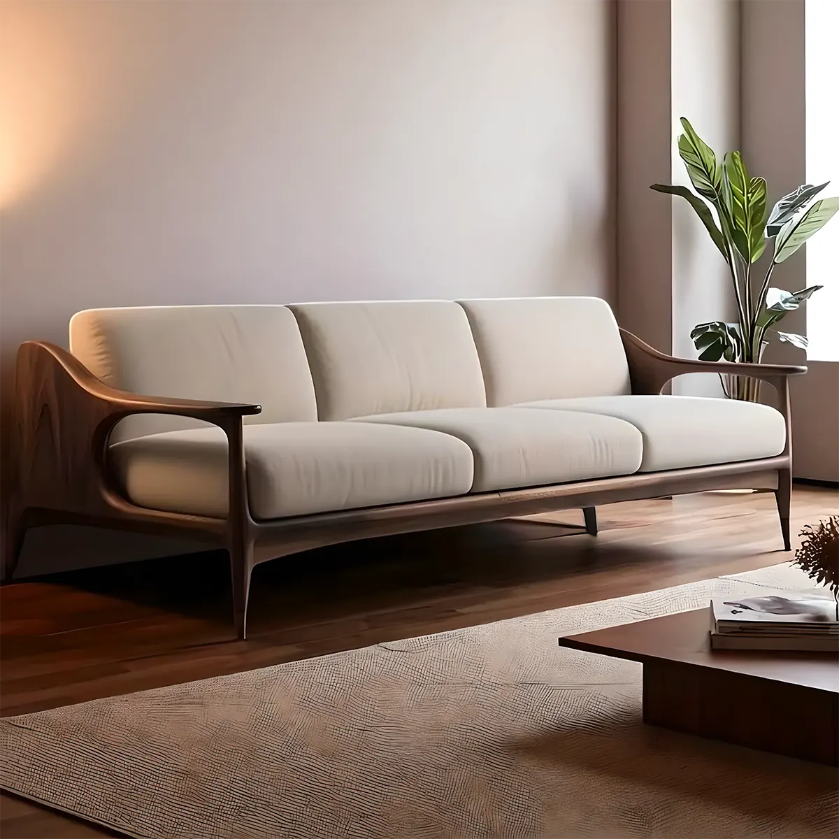 High-class Ash Wood Sofa - Modern Design, Durable and Beautiful