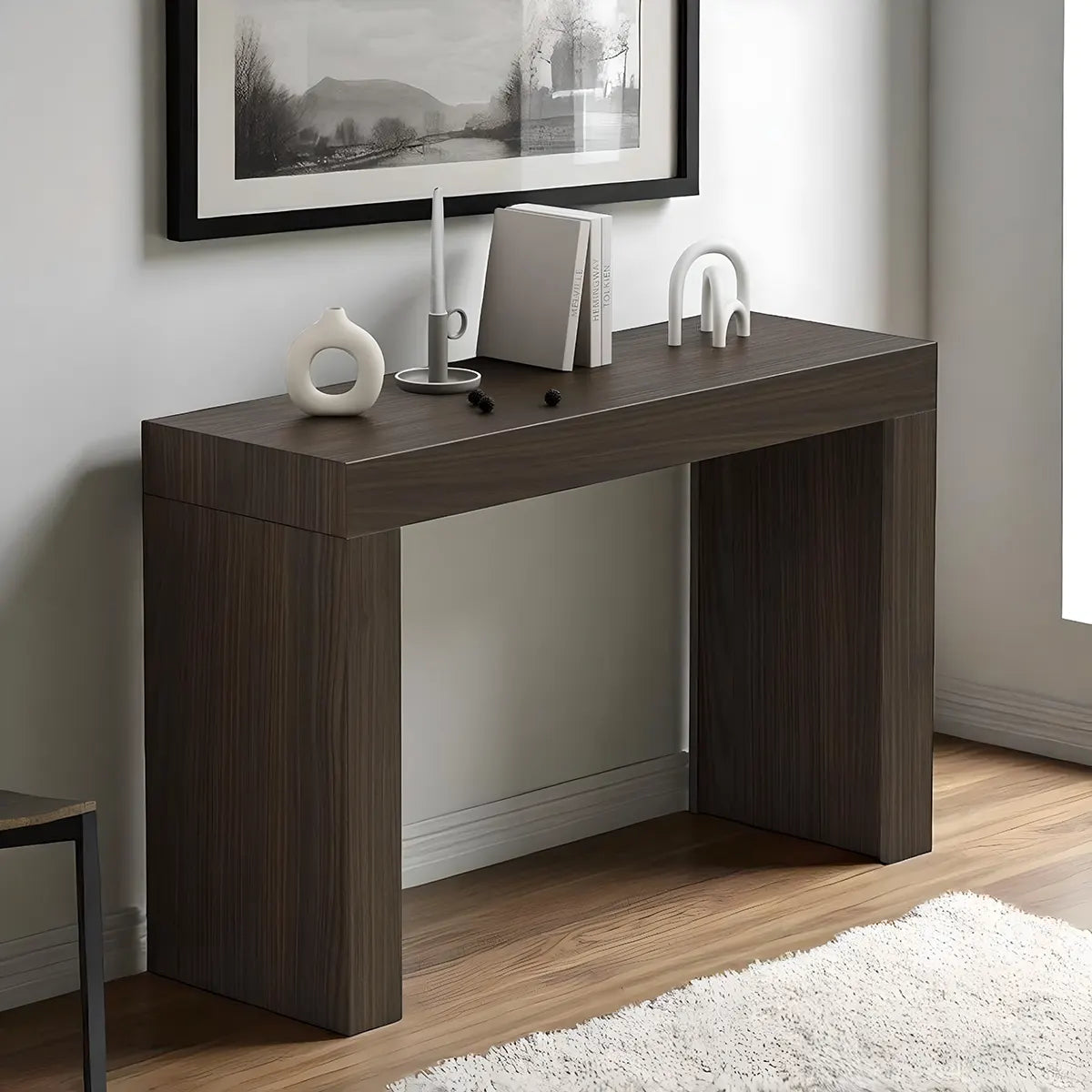 47.2 inch Modern Walnut Console Table – Minimalist, Elegant Design