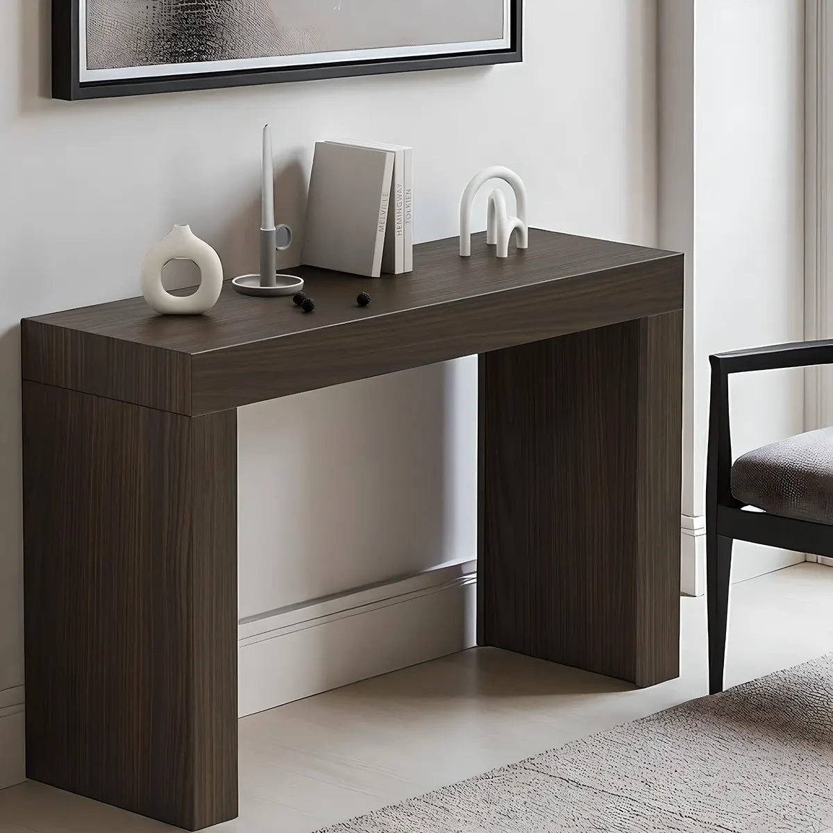 47.2 inch Modern Walnut Console Table – Minimalist, Elegant Design