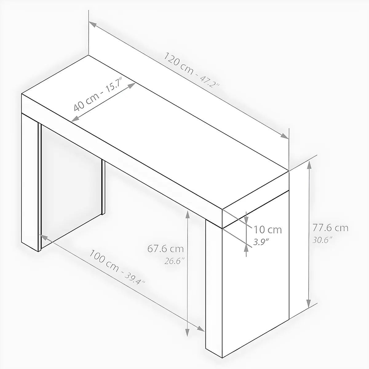 47.2 inch Modern Walnut Console Table – Minimalist, Elegant Design