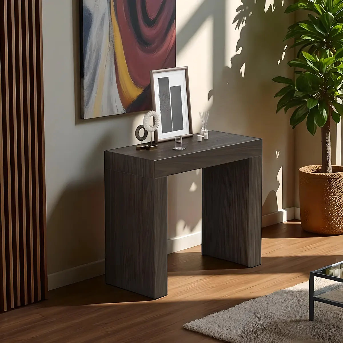Modern Walnut Console Table – Minimalist, Elegant Design