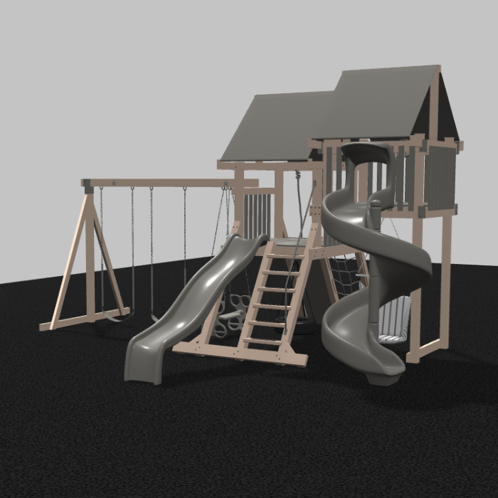 Nebula Vinyl Swing Set with Spiral Slide