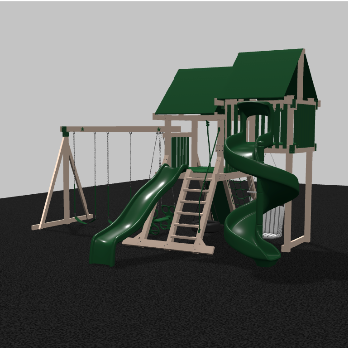 Nebula Vinyl Swing Set with Spiral Slide
