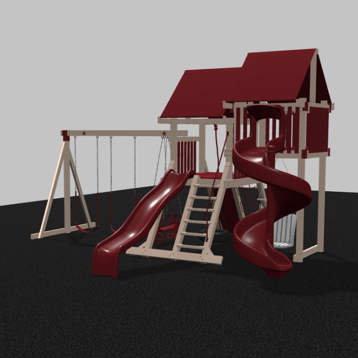Nebula Vinyl Swing Set with Spiral Slide